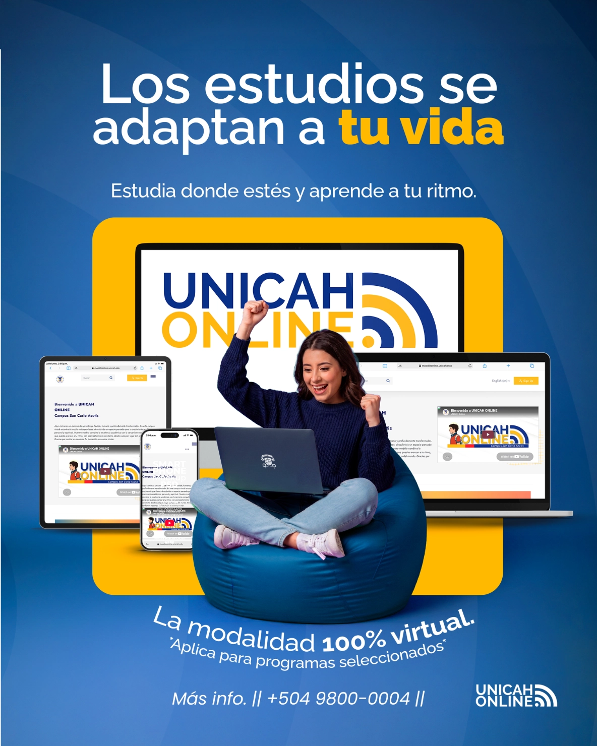 Arte informativo de UNICAH Online